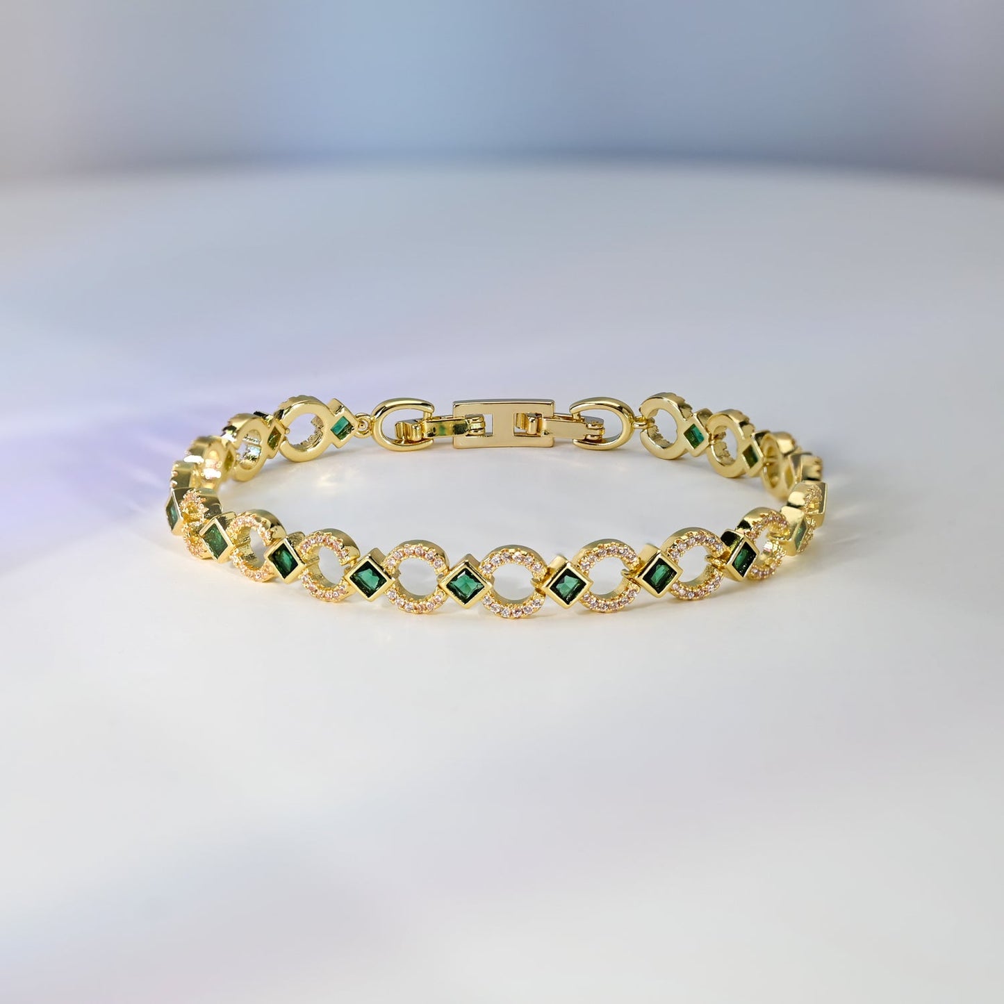 Gilded Bracelet in Emerald