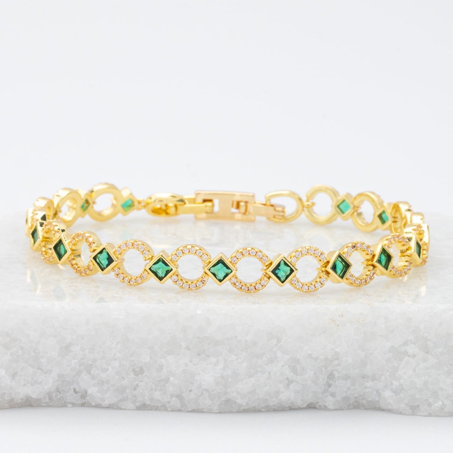 Gilded Bracelet in Emerald