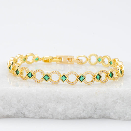 Gilded Bracelet in Emerald